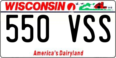 WI license plate 550VSS