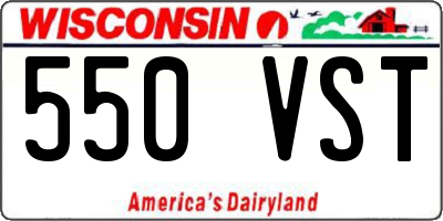 WI license plate 550VST