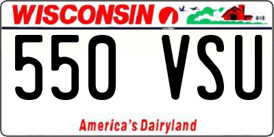 WI license plate 550VSU