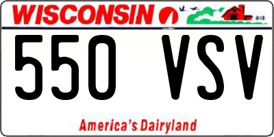 WI license plate 550VSV