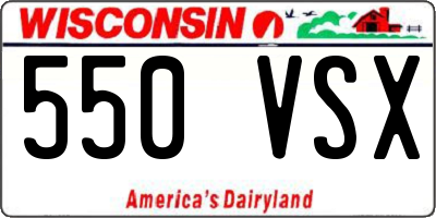 WI license plate 550VSX