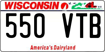 WI license plate 550VTB