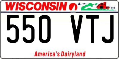 WI license plate 550VTJ