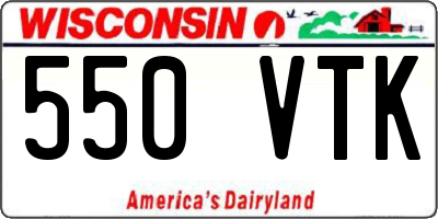 WI license plate 550VTK