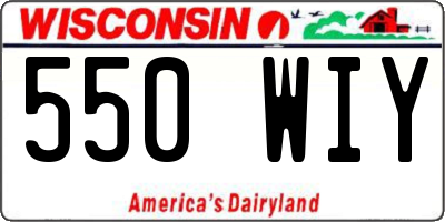 WI license plate 550WIY