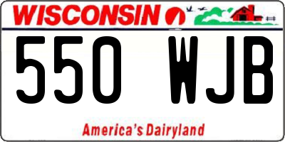 WI license plate 550WJB