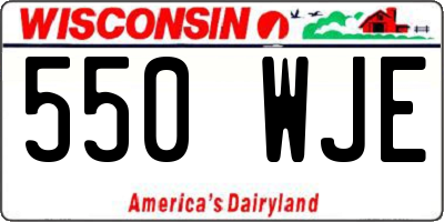 WI license plate 550WJE