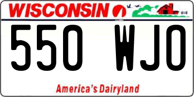 WI license plate 550WJO