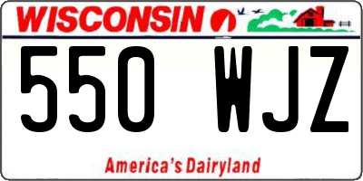 WI license plate 550WJZ