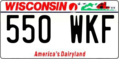 WI license plate 550WKF