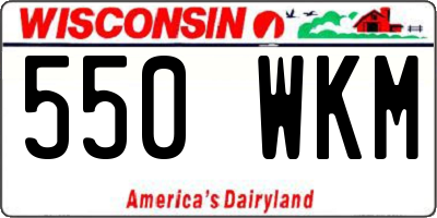 WI license plate 550WKM