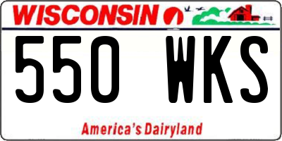WI license plate 550WKS