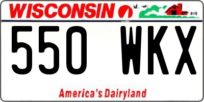 WI license plate 550WKX