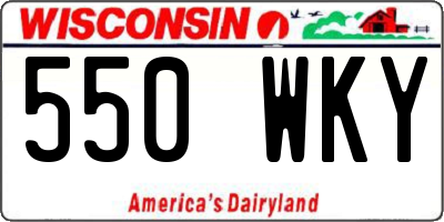 WI license plate 550WKY