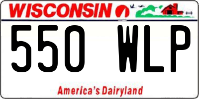WI license plate 550WLP