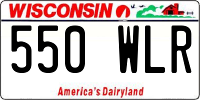 WI license plate 550WLR