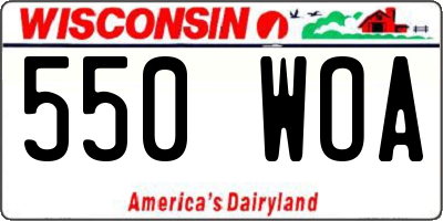 WI license plate 550WOA