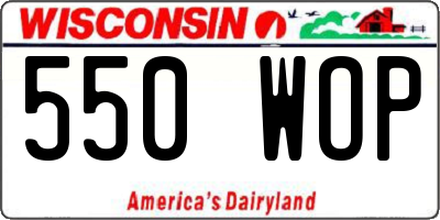 WI license plate 550WOP
