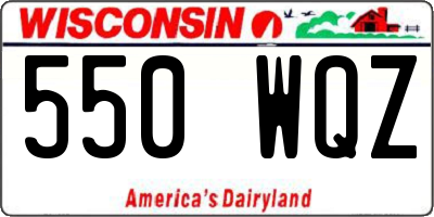 WI license plate 550WQZ