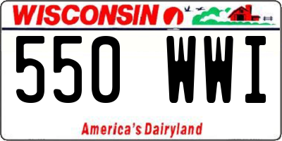 WI license plate 550WWI