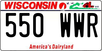 WI license plate 550WWR