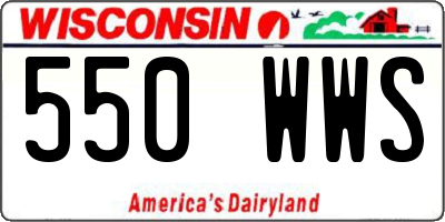 WI license plate 550WWS