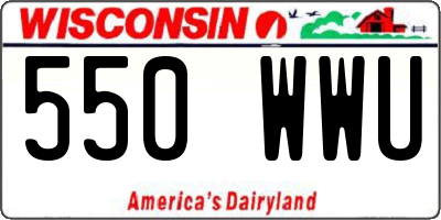 WI license plate 550WWU