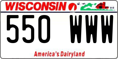WI license plate 550WWW