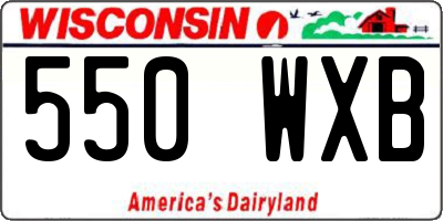 WI license plate 550WXB