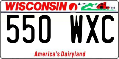 WI license plate 550WXC