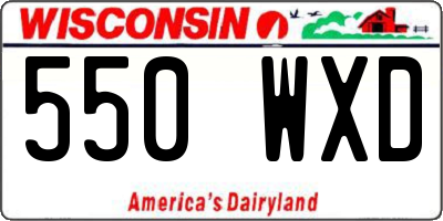 WI license plate 550WXD