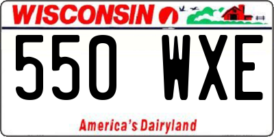 WI license plate 550WXE