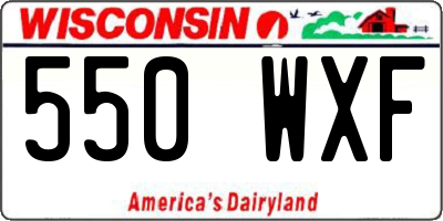 WI license plate 550WXF