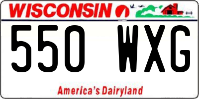 WI license plate 550WXG