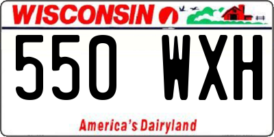 WI license plate 550WXH