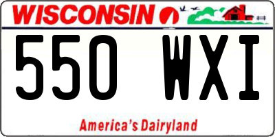 WI license plate 550WXI
