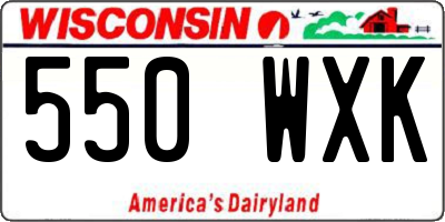 WI license plate 550WXK