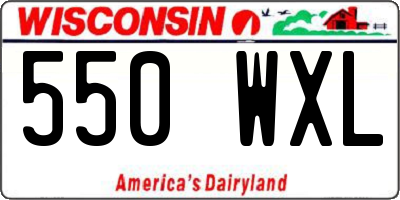 WI license plate 550WXL