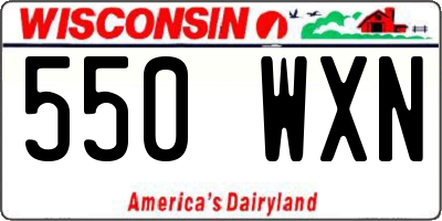 WI license plate 550WXN