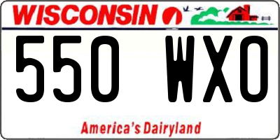 WI license plate 550WXO