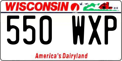 WI license plate 550WXP