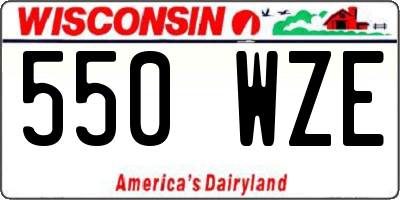 WI license plate 550WZE