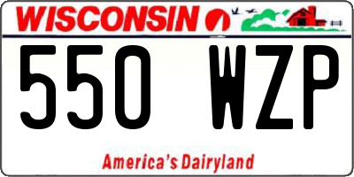 WI license plate 550WZP