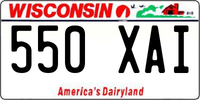 WI license plate 550XAI
