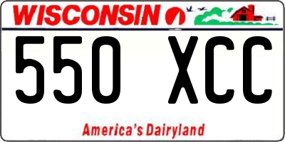 WI license plate 550XCC
