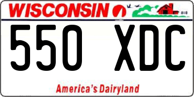 WI license plate 550XDC