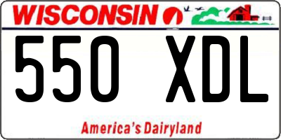 WI license plate 550XDL