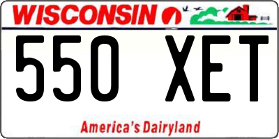 WI license plate 550XET
