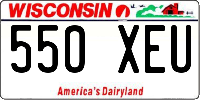 WI license plate 550XEU