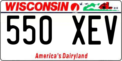 WI license plate 550XEV